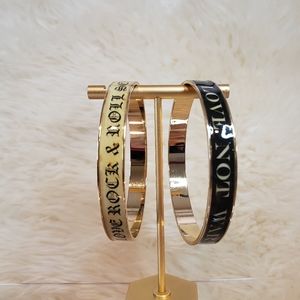 Yellow and Black Gold Enamel Bracelet 2 pc set